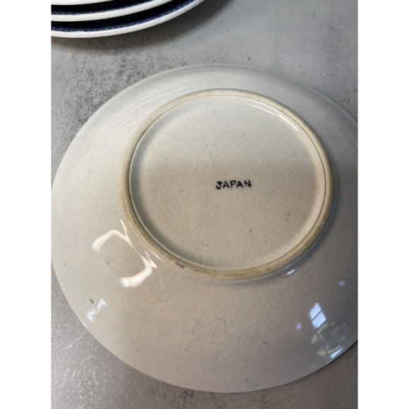 5 Vintage Blue Willow Replacement Saucer Plates 5 3/4 Oriental Birds Japan Blue - Picture 4 of 10